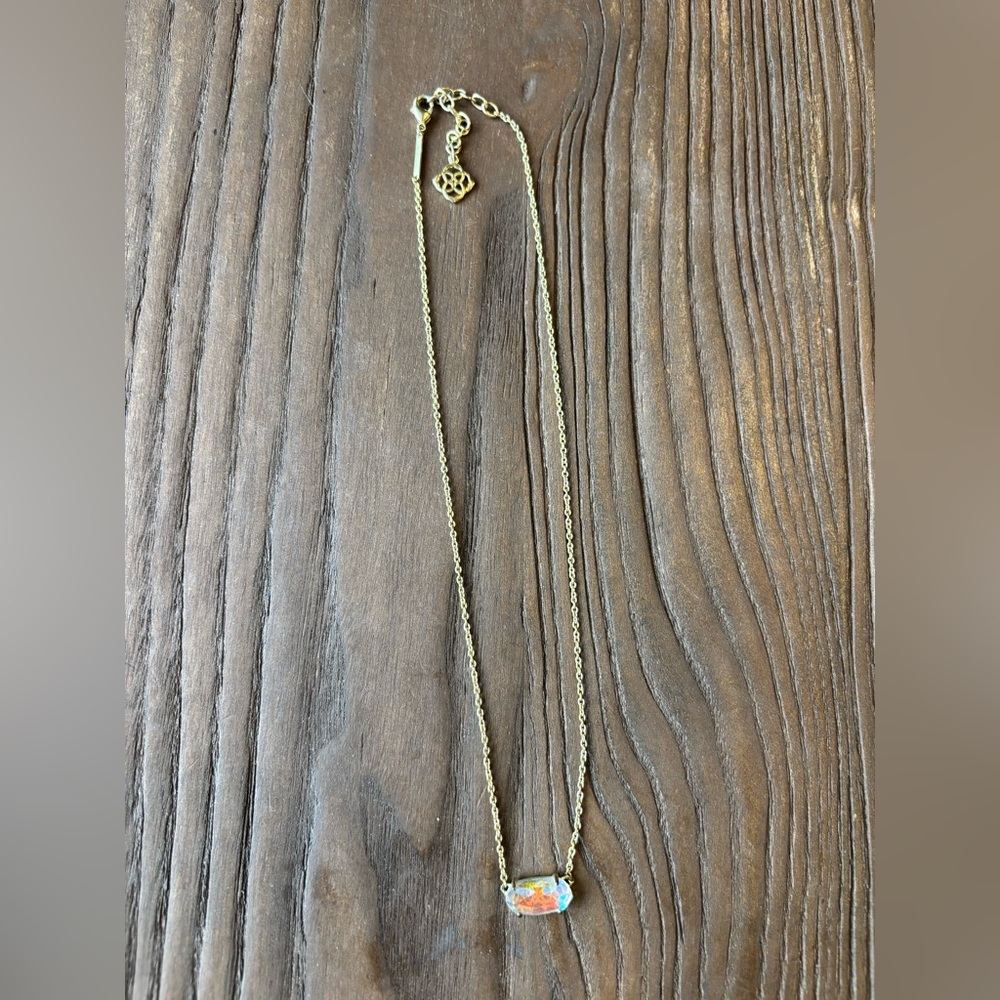 Kendra Scott Gold Necklace with Iridescent Pendant